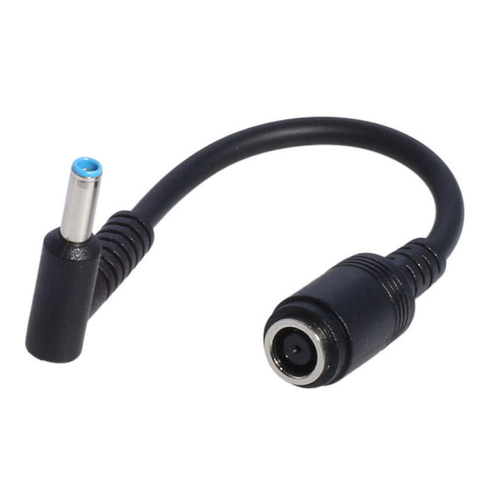 Cable Adaptador Para Cargador Hp  Dell De 7.4mm * 5.0mm  A Punta Hp 4.5mm * 3.0mm  Cable De 0.15 M Negro