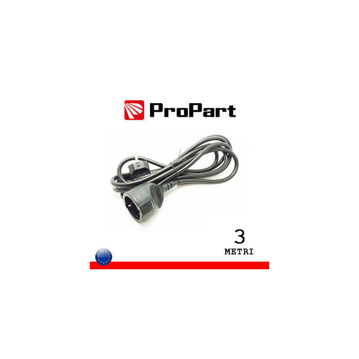 Cable Alargador Lineal Schuko16a 3 Metros Negro