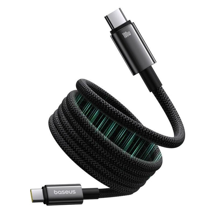 Cable Baseus Tungsten Magnético De Carga Rápida Usb C A Usb C 1 M 100 W Negro