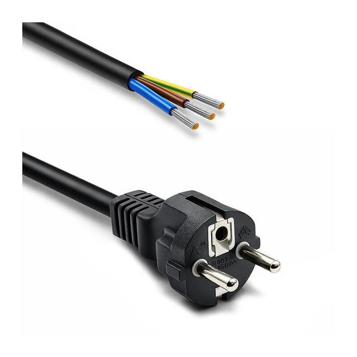 Cable De Alimentación Schuko Cee 7/7 (E/F) Cobre Cu Odizolowany Lutowany 3x1.5mm2 1.8m