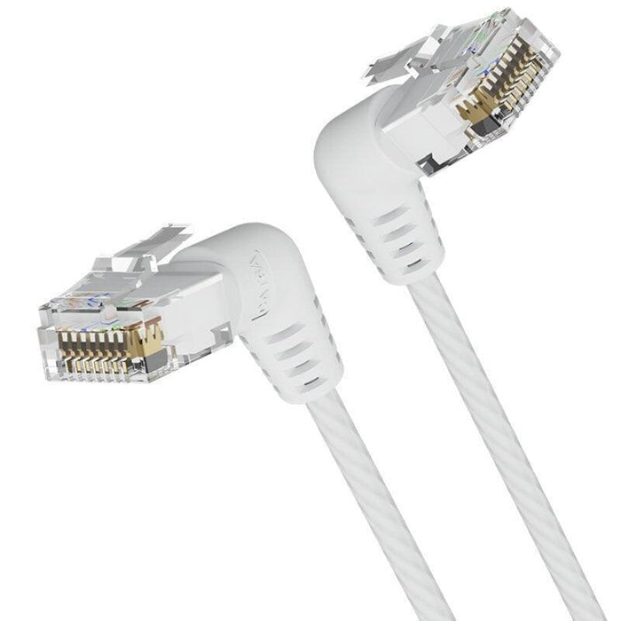 Cable De Red Rj45 Utp Vention Ibowi Cat.6a 3m Cabeza Rotatoria 360  Blanco