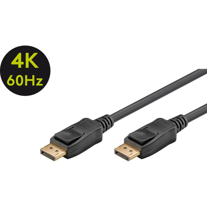 Cable Displayport 2m 4k 1,2 Chapado En Oro Negro