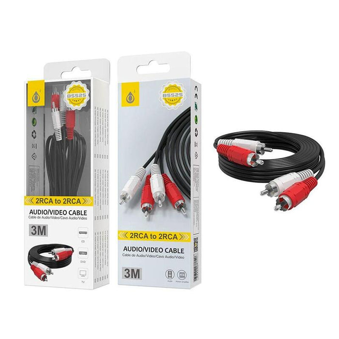 Cable Jc B5525 Negro 2rca A 2rca (M) 3m