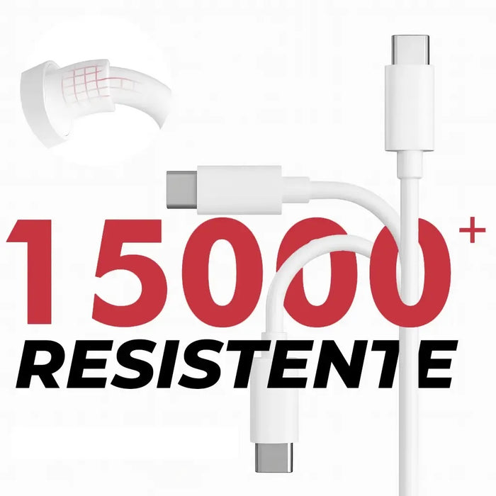 Cable Usb-C Carga Rápida De 140W - 240W Con Chip E-Mark 1.80M Blanco
