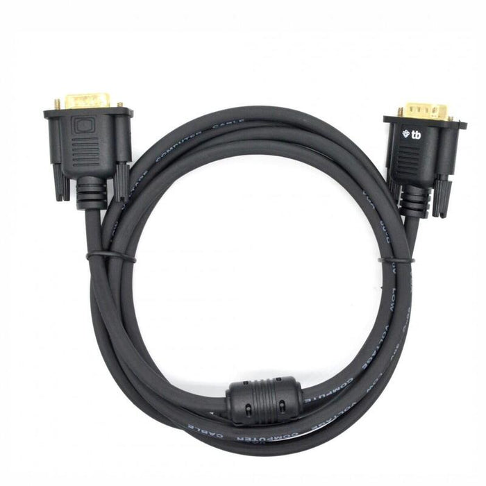 Cable Vga 15m-15m 1.8 M., Negro Chapado En Oro