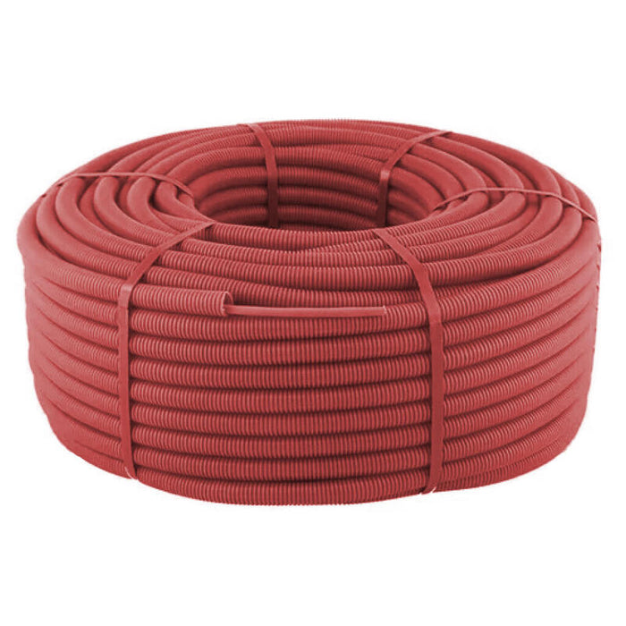 Cables Esla 002-1080150 Tubo Corrugado 100m Con Rollo 100m De Cable Manguera Rojo Flexible Trenzado 2 Hilos Apantallado Lszh (2x1.5) Cpr Rf120