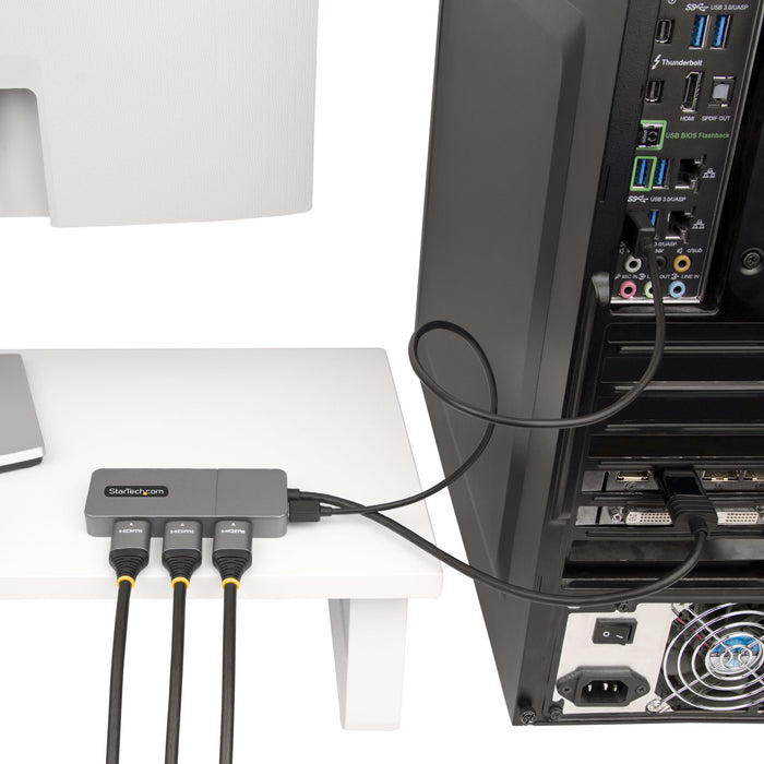EAN 0065030897631 - StarTech.com MST14DP123HD adaptador de cable de vídeo 0,3 m 3 x HDMI Gris imagen 6