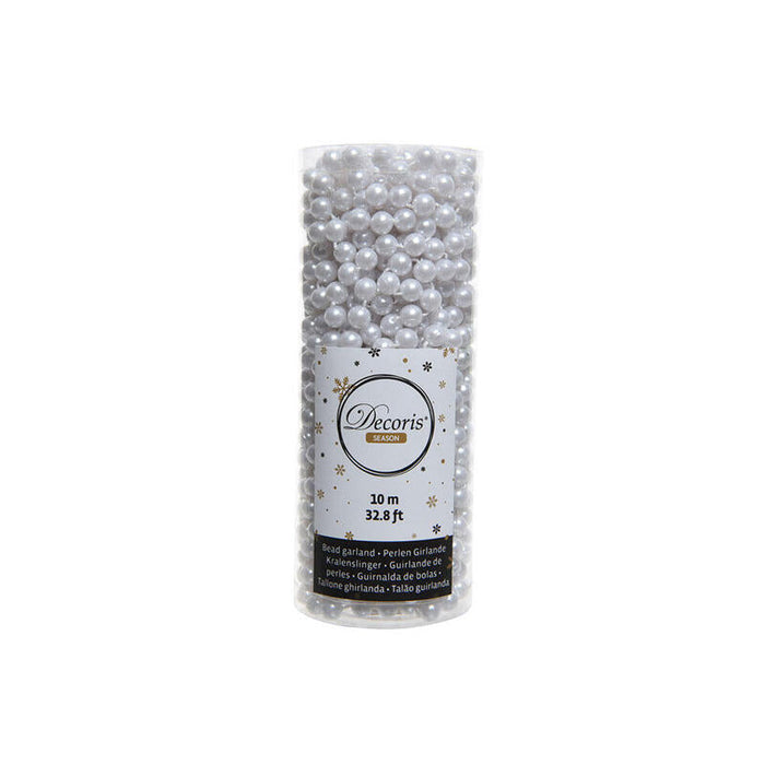 Cadena De Bolas Decorativas Navideño 10m Color Blanco