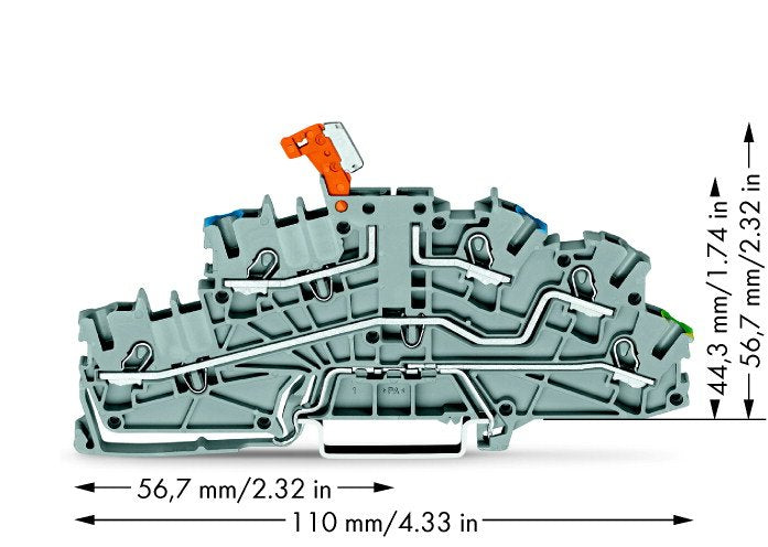 Wago 2003-6641 Installationsetagen- Klemme,Mit Schwenkbarem Trennmesser