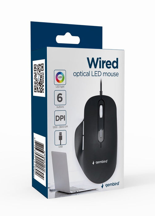 EAN 8716309121804 - Gembird MUS-6B-02 ratón Oficina mano derecha USB tipo A Óptico 3600 DPI imagen 4