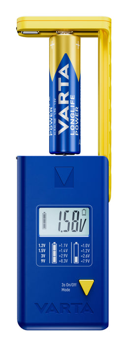EAN 4008496073849 - Varta LCD Battery Tester medidor de energía y batería Azul, Amarillo imagen 1