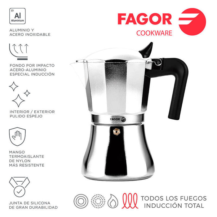 Cafetera Cupy 9 Tazas Aluminio 3004 Fagor
