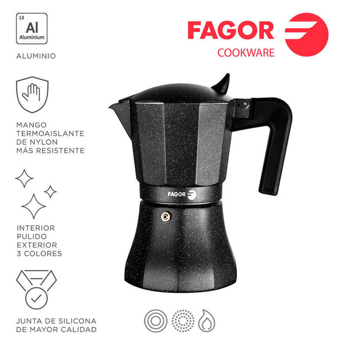 Cafetera Tiramisu 9 Tazas Aluminio 3004 Fagor