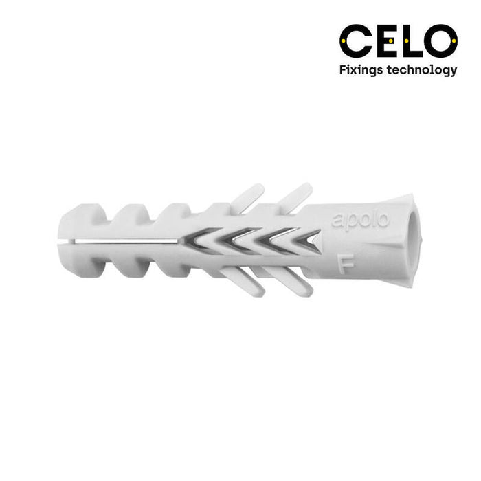 Caja 100 Unid. Taco Nylon Doble Antigiro Din/Ref Nf Ø6mm Celo