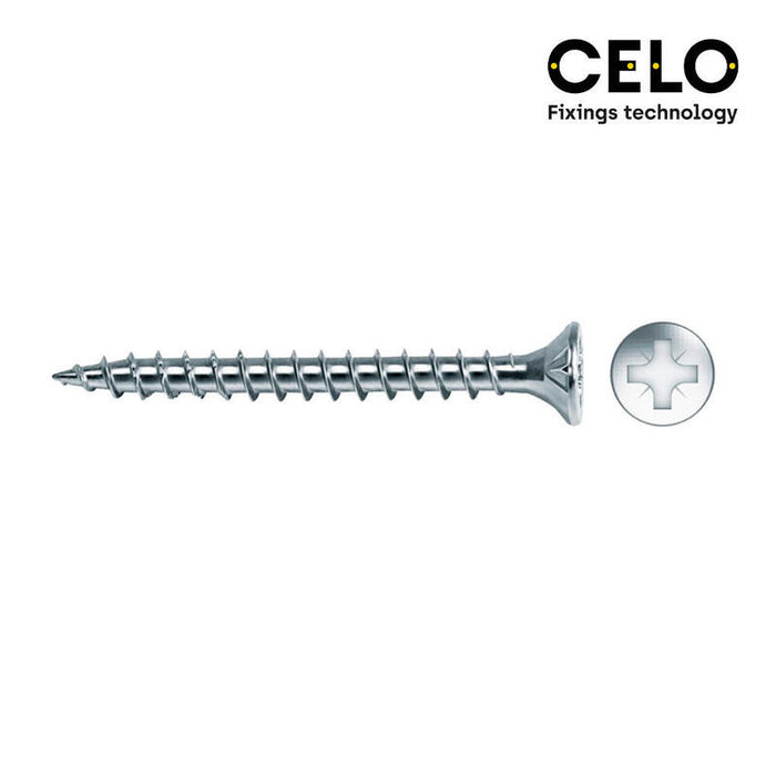 Caja 150 Unid. Tornillo Madera Avellanado Pozi Din/Ref Vlox Ø4x60mm Zincado+Lubr. Celo