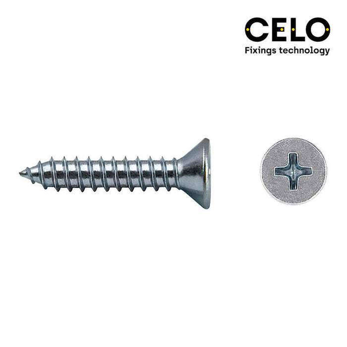Caja 250 Unid. Tornillo Chapa Avellanado Philips Din/Ref 7982 4,8x22mm Zincado Celo