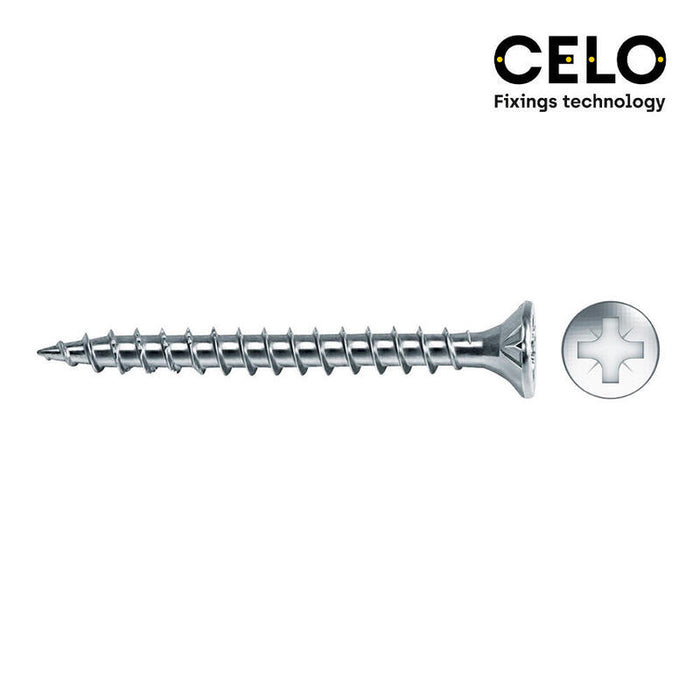 Caja 250 Unid. Tornillo Madera Avellanado Pozi Din/Ref Vlox Ø4,5x60mm Zincado+Lubr. Celo