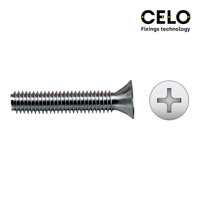 Caja 250 Unid. Tornillo Metrico Avellanado Phillips Din/Ref965 Ø5x50mm Zincado Celo