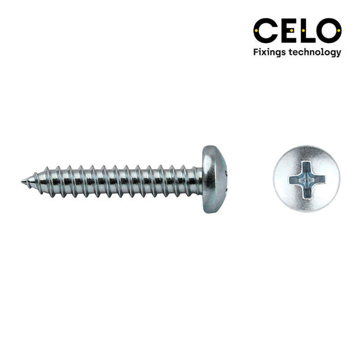 Caja 500 Unid. Tornillo Chapa Alomada Philips Din/Ref 7981 3,9x16mm Zincado Celo