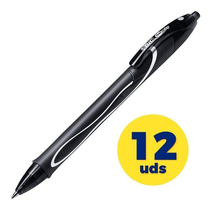 Caja De Bolígrafos De Tinta De Gel Retráctil Bic Gelocity Quick Dry 949873 12 Unidades Negros