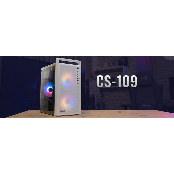 Caja Pc Aerocool Pgs Cs-109-G-Bk-V1 Frgb Blanca