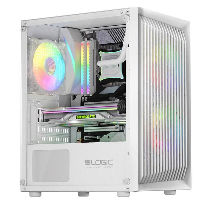 Caja Pc Logic Atos Argb Mini Usb 3.0 Blanco