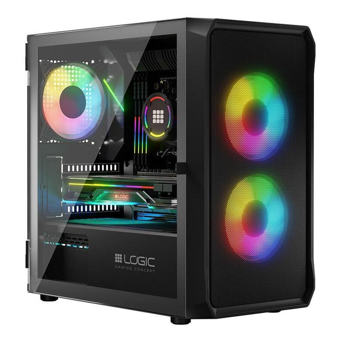 Caja Pc Logic Portos Argb Mini Usb 3.0 Negro