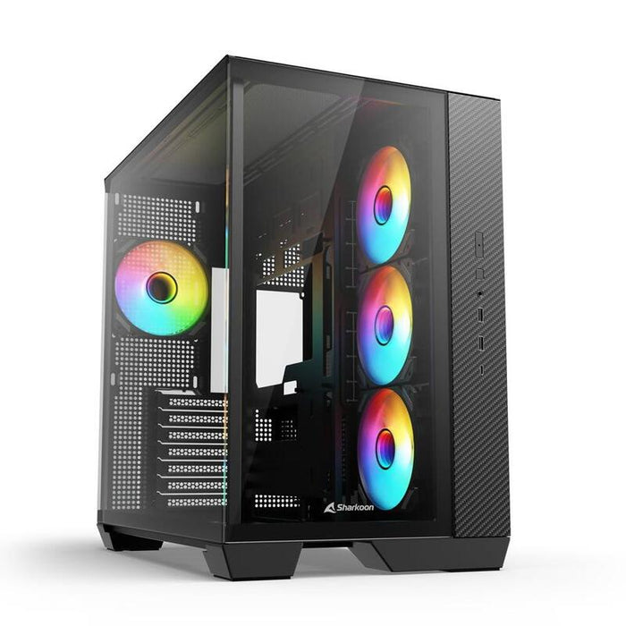 Caja Pc Sharkoon Steel Shark (Negro, Tempered Glass X 2) 4044951044924