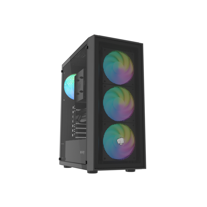 Caja Pc Shobo Sh8f Argb Midi Tower Con Oknem Negra
