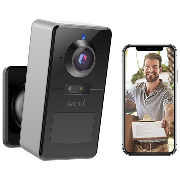 Cámara De Vigilancia Arenti Power1 2k Visión Noctura Color Wifi Negro