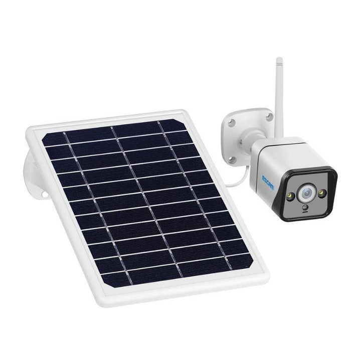 Cámara De Vigilancia  Escam Qf120 2mp 1080p Wifi Visión Nocturna Panel Solar Blanco