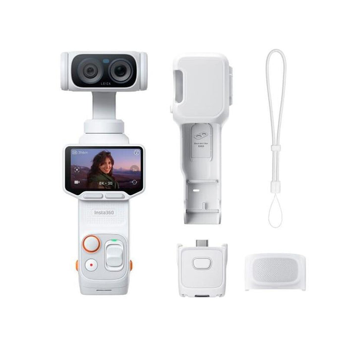 Camara  Insta360 Luna Ultra Standard Bundle Stellar White  Vlogging 8k Con Doble Lente Leica Y Estabilizador De 3 Ejes