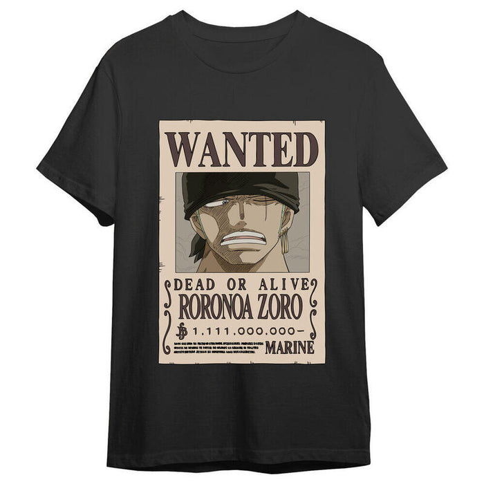 Camiseta Roronoa Zoro Wanted One Piece Adulto Talla S