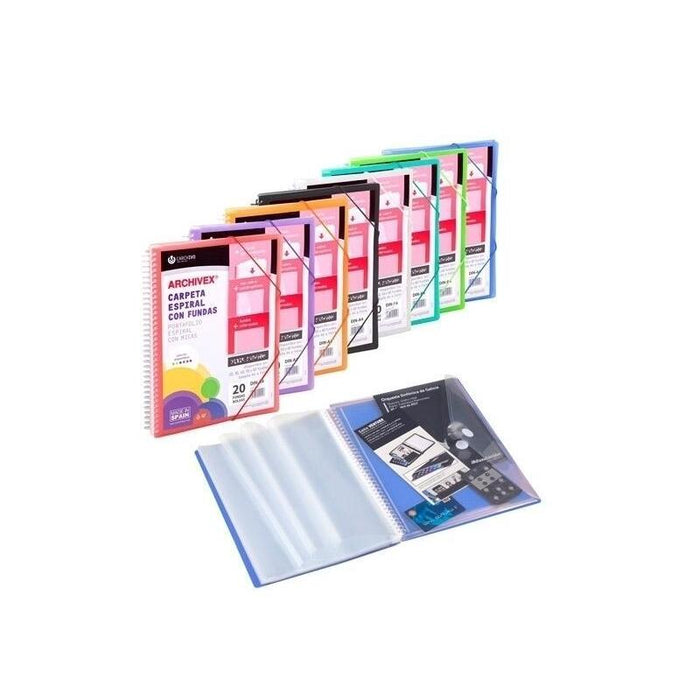 Carchivo Archivex-Star Canguro Personalizable A4 Con 50 Fundas Pp Espiral Negro