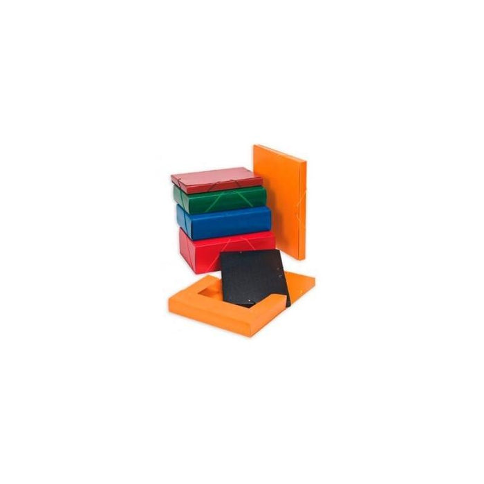 Carchivo Carpeta De Proyectos 15cm Montada Cartón Compacto Pintado Brillo Con Gomas Folio Azul