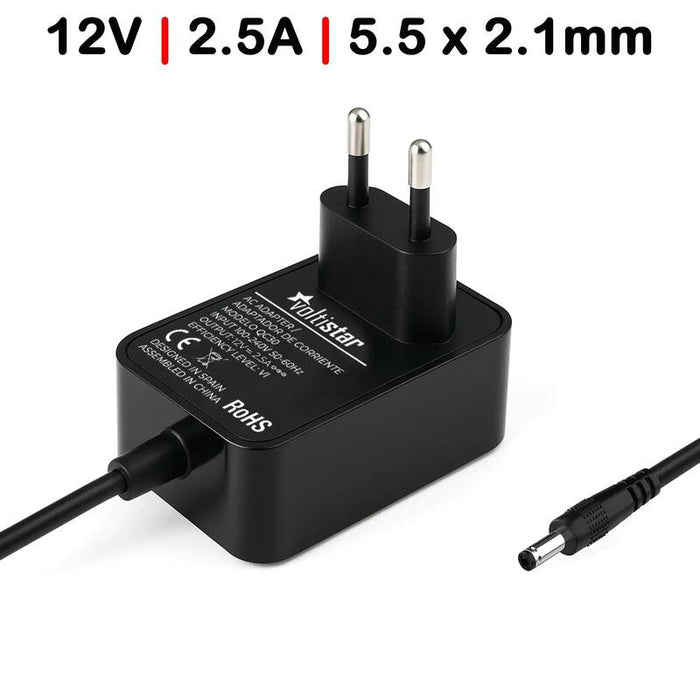 Cargador Cámara Cctv 5.5x2.1mm 12v 2.5a 30w Negro