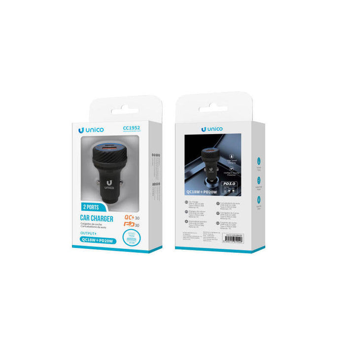 Cargador Coche 2 Usb A + Cable Tipo C 20w Cc9981