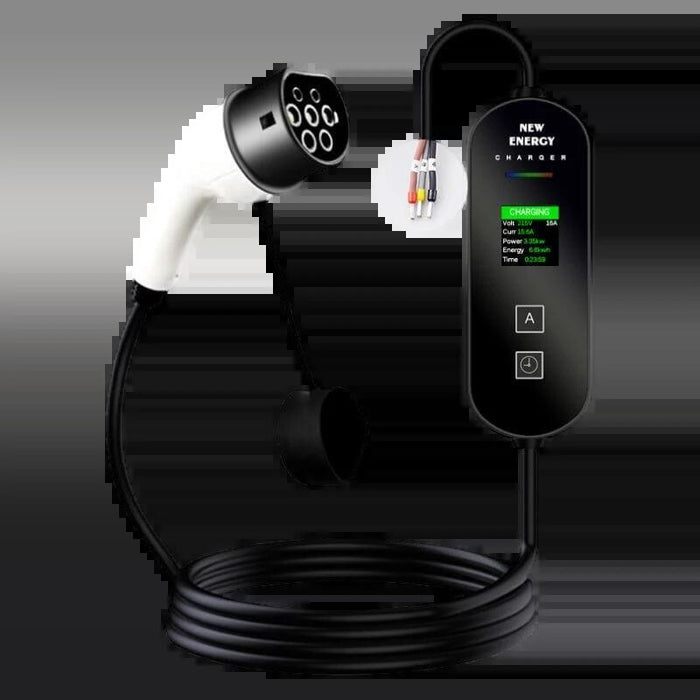 Cargador De Coche Eléctrico Con Pantalla Lcd Ev 32a/7.0kw/10m Sin Cabezal De Enchufe