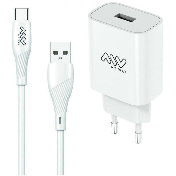 Cargador De Pared Myway Mywepak0002 1xusb + Cable Usb Tipo-C 15w