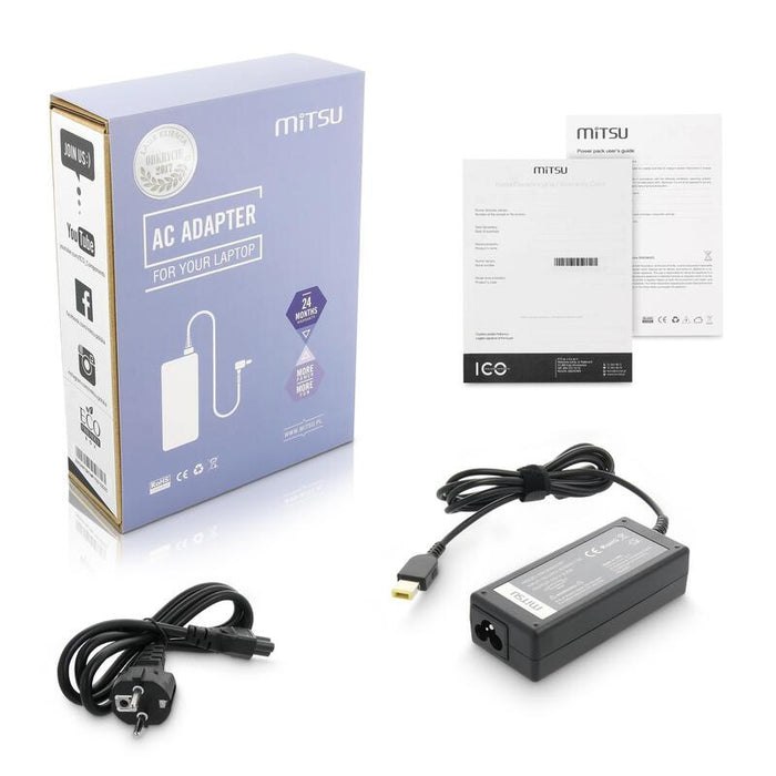 Cargador De Portátil Mitsu 20v 3.25a Rectangular 11.0x4.5 Pin - Yoga - Lenovo