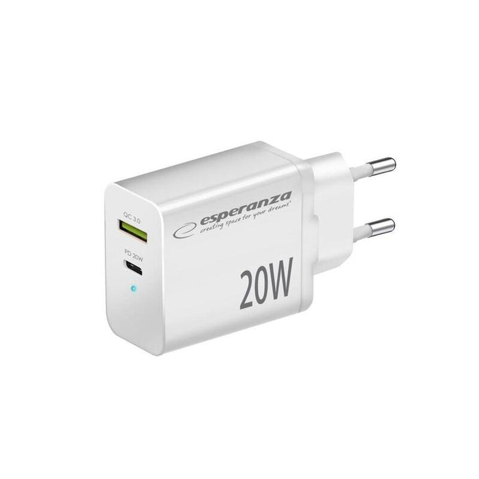 Cargador De Red Esperanza Ezc105w  20w Blanco