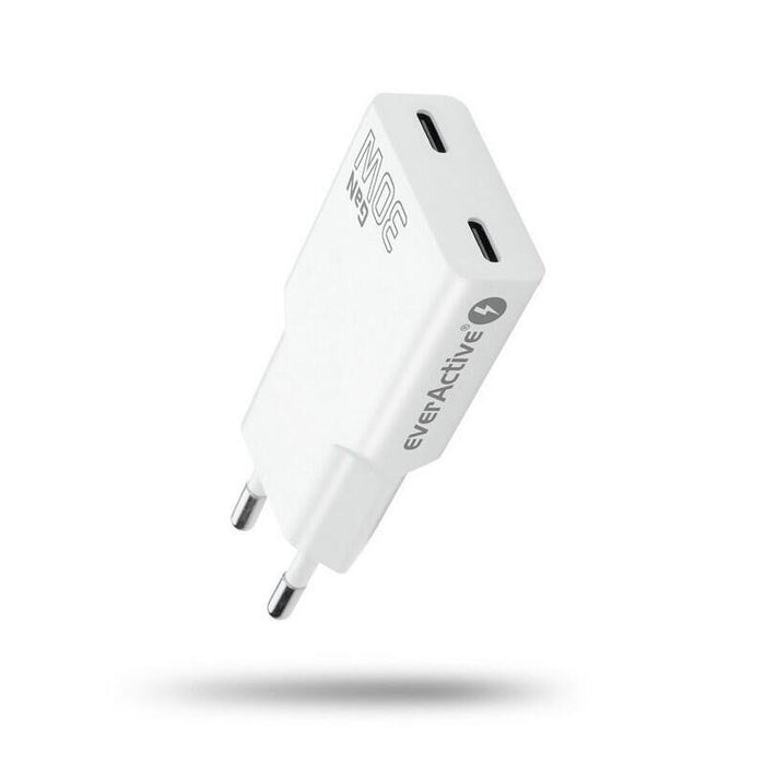 Cargador De Red Super Slim Qc 4+ 30w 2xusb-C Blanca Sc-385q