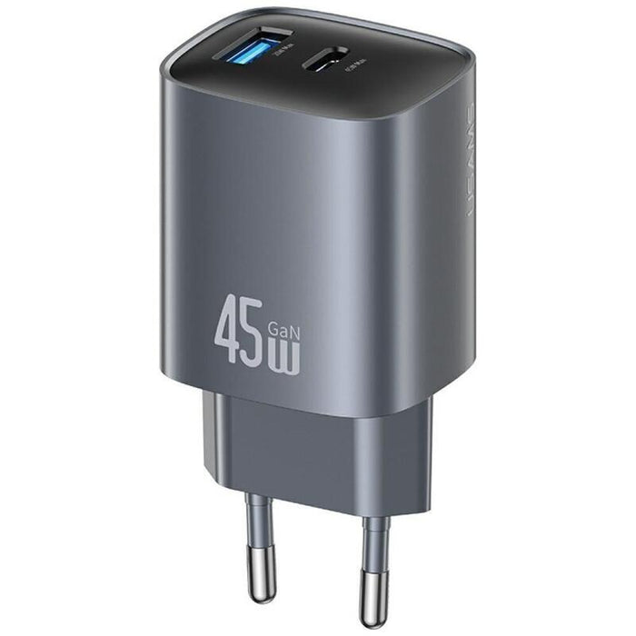 Cargador De Red T66 45w Cc290 Gan Fast Charge 1xusb-A 1xusb-C Plateado