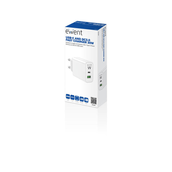 Cargador Ewent Ew1325 30w Usb Tipo A Usb Tipo C