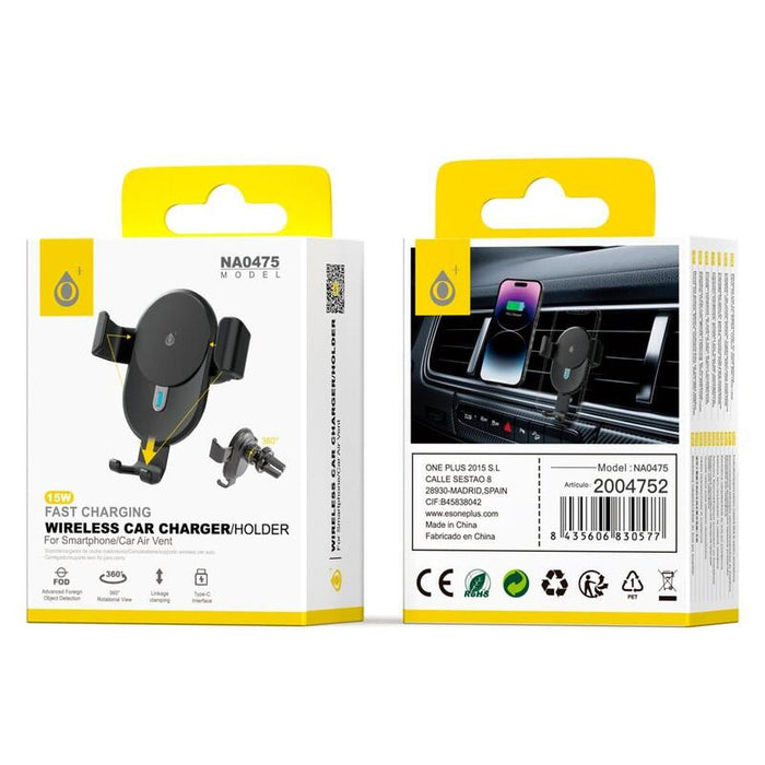 Cargador Jc Na0475 Universal Para  Coche Soporta Carga Inalambrica 15w
