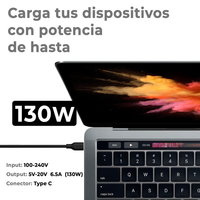 Cargador Para Portátil Dell 5V-20V 6.5A 130W Usb-C