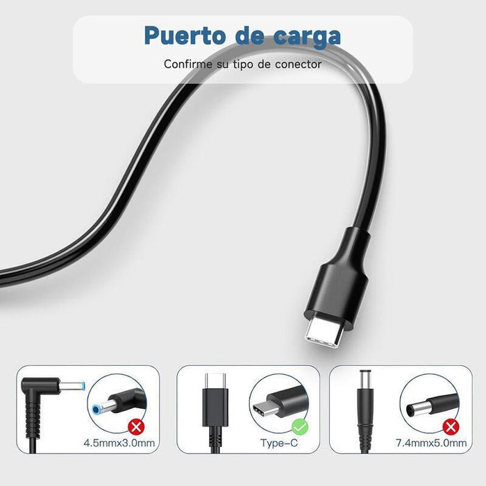 Cargador Rápido 65w 45w Usb Tipo C 5v 9v 12v 15v 20v Para Dell Hp Asus Lenovo