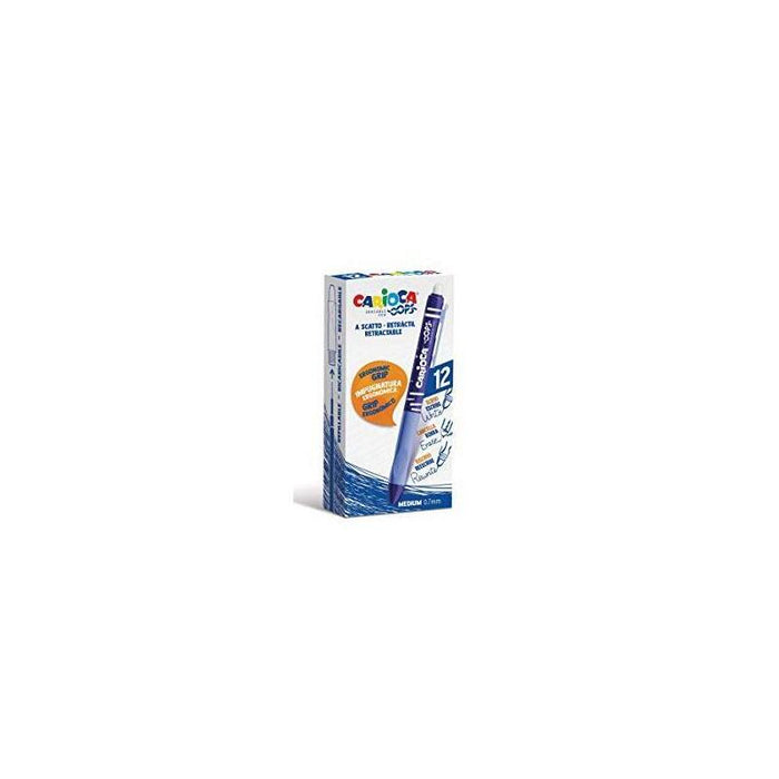 Carioca Bolígrafo Retráctil Oops Borrable Monocolor Azul - Caja De 12