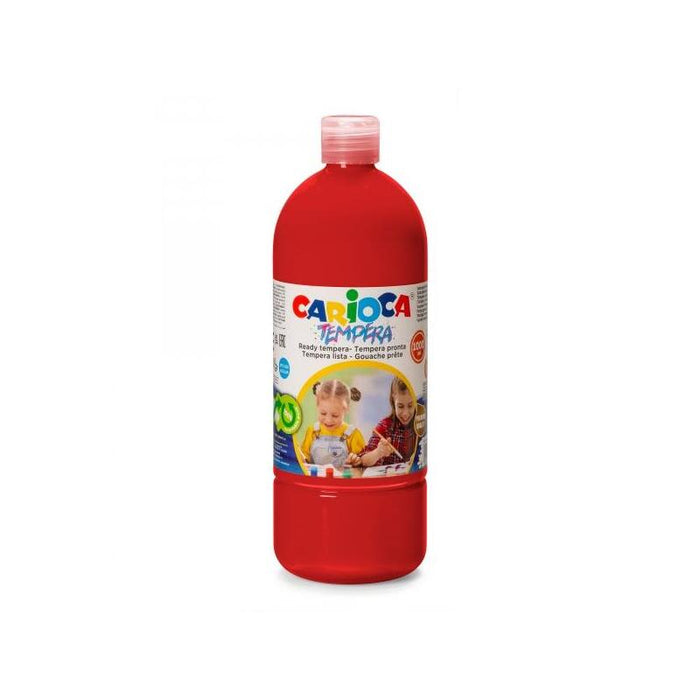 Carioca Botella De Tempera 1000ml - Colores Superlavables - Faciles De Mezclar - Aplicable En Materiales Porosos - Alta