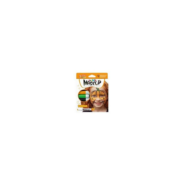 Carioca Mask Up Pumpkin Pack De 3 Colores Para La Piel - Colores Brillantes - Lavables - Base Agua - Incluye Dos